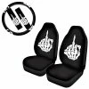 Best deal ???? JEOCODY Skeleton Shows Middle Finger Print Car Interior Accessories Sets 5 Pack, 2 Pcs Seat Covers+1 Pc Steering Wheel Cover+2 Seatbelt Pads, Universal Fit Most Vehicles ???? -Car Seat Covers shop 41wihqxR0NL