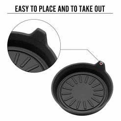 New ???? Car Coasters For Cup Holders, Silicone Cup Holder Coasters, Universal Vehicle Coasters, Set Of 4 Pack, 3-1/8" Diameter (Black) ⌛ -Car Seat Covers shop 41wmrAyMALL