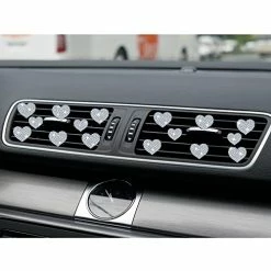 Top 10 ⌛ 16 Pack Bling Heart Shaped Air Vent Clips Crystal Car Diffuser Clip Rhinestone Fresheners Cute Accessories Interior Decoration For ???? Women, Whit ???? -Car Seat Covers shop 41x1pE5lKjL