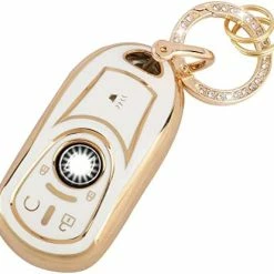 Hot Sale ???? For Chevy Key Fob Cover With Keychain Soft TPU Keys Protector Compatible With Chevrolet Equinox Malibu Camaro Traverse White Gold ???? -Car Seat Covers shop 41xeyeMQxtL. AC