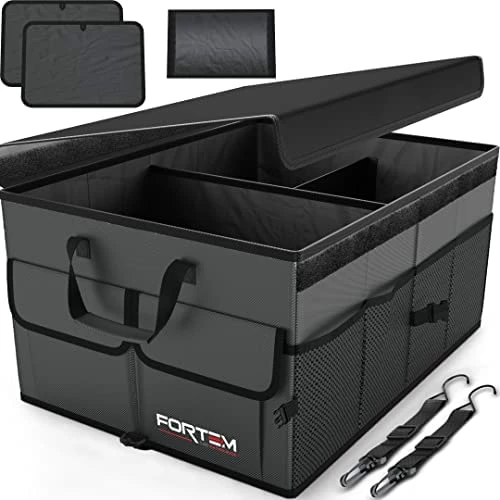 Promo ❤️ Car Trunk Organizer, Car Storage Organizer, Collapsible Multi Compartment Car Organizer, SUV Trunk Organizer, Non Slip Bottom, Adjustable Securing Straps, Foldable Cover (Black, Standard Size) ???? 16 Promo ❤️ Car Trunk Organizer, Car Storage Organizer, Collapsible Multi Compartment Car Organizer, SUV Trunk Organizer, Non Slip Bottom, Adjustable Securing Straps, Foldable Cover (Black, Standard Size) ???? - Image 15