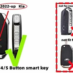 Discount ???? Silicone Rubber Key Fob Cover Compatible With 2022 2023 Kia Cadenza Forte Forte5 K5 NIRO Rio Seltos Sorento Soul Sportage Stinger Telluride (Black With Red Black With White) ⌛ -Car Seat Covers shop 41xwzqglaEL