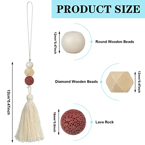 Best Sale ???? 6 Pcs Colorful Lava Rock Car Diffuser Boho Essential Oil Car Tassel Diffuser Hanging Bead Diffuser Colorful Lava Rock Car Charm Vent Diffuser For Car Interior Decor ???? 4 Best Sale ???? 6 Pcs Colorful Lava Rock Car Diffuser Boho Essential Oil Car Tassel Diffuser Hanging Bead Diffuser Colorful Lava Rock Car Charm Vent Diffuser For Car Interior Decor ???? - Image 2