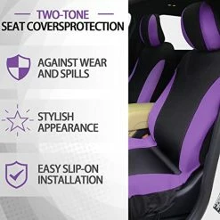 Discount ???? 17 Pcs Purple Car Seat Cover Full Set, Purple Car Seat Covers For Car Front Rear Cover Fluffy Steering Wheel Covers Soft ???? -Car Seat Covers shop 41yoCesnKQL