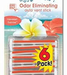 Best deal ✔️ Air Freshener, Odor Eliminator, Set Of 6 Auto Vent Sticks, Hawaiian Sunrise Scent ⭐