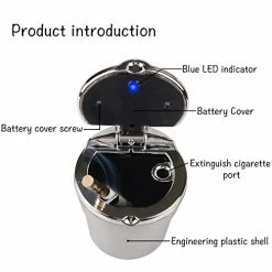 Best reviews of ???? Car Ashtray With Lid, Portable Car Cigarette Ashtray With Blue LED Light Car Cup Holder (Silver) ???? -Car Seat Covers shop 41zsnI0HAIL