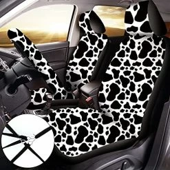 Brand new ???? Cow Print Car Accessories Car Seat Cover For ???? Women Men Cow Rubber Steering Wheel Cover Car Cup Holders Keyring Armrest Pad Seat Belt Pads Wrist Strap For Most Car, SUV() Patchwork Patt ???? -Car Seat Covers shop 5105uLGSZ3S