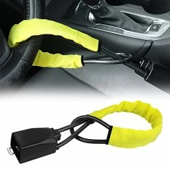 Discount ✨ Steering Wheel Lock Seat Belt Lock Security Anti-Theft ???? Handbag Lock Fit Most Cars Vehicle SUV Golf Cart Red ????