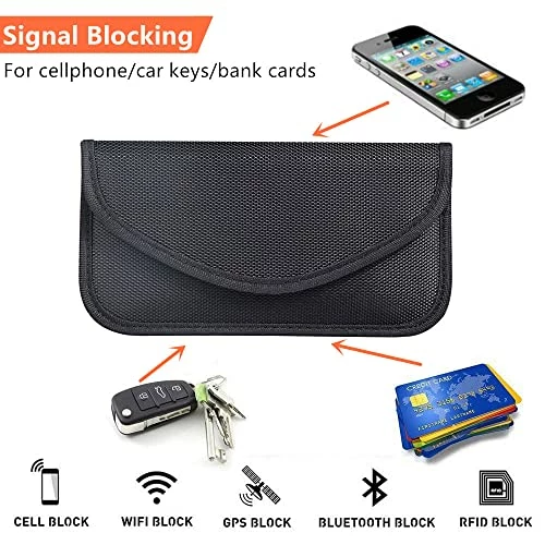 Wholesale ???? Faraday Bag(2 Pack),RFID Signal Blocking Bag Shielding Pouch Wallet Case For Cell Phone Privacy Protection And Car Key FOB, Anti-Tracking Anti-Spying(Black) Pink ???? 5 Wholesale ???? Faraday Bag(2 Pack),RFID Signal Blocking Bag Shielding Pouch Wallet Case For Cell Phone Privacy Protection And Car Key FOB, Anti-Tracking Anti-Spying(Black) Pink ???? - Image 3