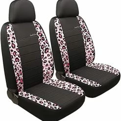 Best Sale ⭐ Front Car Seat Covers, Bucket Seat Covers, Leather Low Back Auto Seat Covers For Cars, Trucks, Jeep, Van, SUV, Pickup, Airbag Compatible (Black) Pink Leopard - Cloth ✔️ -Car Seat Covers shop 5126vRsmukL. AC