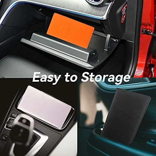 Outlet ???? Car Registration And Insurance Holder, Premium Pu Leather Vehicle Glove Box Organizer, Prefect Car Essentials Wallet For Driver License, Cards & Essential Documents (Orange) ???? 7 Outlet ???? Car Registration And Insurance Holder, Premium Pu Leather Vehicle Glove Box Organizer, Prefect Car Essentials Wallet For Driver License, Cards & Essential Documents (Orange) ???? - Image 5