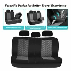 Cheapest ✨ Car Seat Covers Full Set Gray Premium Cloth - Universal Fit, Automotive Seat Cover, Low Back Front Seat Covers, Airbag Compatible, Split Bench Rear Seat, Washable Seat Cover For SUV, Sedan Red Full Set ???? -Car Seat Covers shop 512TGutglYL