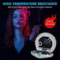 Promo ???? Car Ashtray Portable Bling Cigarette Smokeless Cylinder Cup Holder With Blue LED Light Indicator,Car Accessories For ???? Women,Ideal For Car,Home And Office,1 - Pack Black+White 1 -pack Purpl ???? -Car Seat Covers shop 512YWRzMNwL