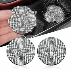Best reviews of ✨ 2pcs Bling Car Cup Holder Coaster, 2.75 Inch Anti-Slip Shockproof Universal Fashion Vehicle Car Coasters Insert Bling Crystal Rhinestone Auto Automotive Interior Accessories For ???? Women (2 Pcs, White) ❤️