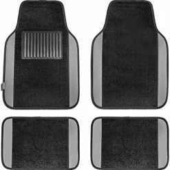 Hot Sale ???? 14407GRAY Universal Fit Premium Carpet Gray Automotive Floor Mats Fits Most Cars, SUVs, And Trucks With Driver Heel Pad, Full Set ???? -Car Seat Covers shop 512yHAElSSL. AC