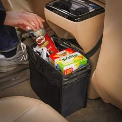 Budget ???? Car Trash Can, Car Trash Bag Foldable Hanging, Car Trash Bin, Cute Car Gadgets, Car Garbage(Medium, Black) ???? -Car Seat Covers shop 5137cTMh3DL