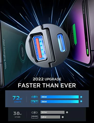 Budget ⭐ USB C Car Charger, Dual 36W Super Fast USB C Car Charger Fast Charging, Compact Cigarette Lighter USB Car Charger, PD36W & QC3.0 Compatible With IPhone 14 13 12 Pro Max, Samsung S22, IPad Pro Black ???? 5 Budget ⭐ USB C Car Charger, Dual 36W Super Fast USB C Car Charger Fast Charging, Compact Cigarette Lighter USB Car Charger, PD36W & QC3.0 Compatible With IPhone 14 13 12 Pro Max, Samsung S22, IPad Pro Black ???? - Image 3