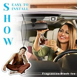 Best Sale ⌛ Singer Air Freshener Pendant 4Pack（Black Ice Scent） Air Freshener For Car Fans Gifts Hanging Rearview Mirror Pendant Supplies Car Interior Accessories Household ⌛ -Car Seat Covers shop 513As3hif4L