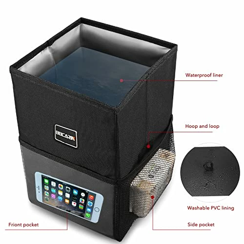 Buy ???? Car Trash Can With Lid - Car Trash Bag Hanging With Storage Pockets Leak-Proof Car Organizer Collapsible And Portable Waterproof Car Garbage Bin, 2.6 Gal Large Capacity Multipurpose Trash Bin For C ???? 4 Buy ???? Car Trash Can With Lid - Car Trash Bag Hanging With Storage Pockets Leak-Proof Car Organizer Collapsible And Portable Waterproof Car Garbage Bin, 2.6 Gal Large Capacity Multipurpose Trash Bin For C ???? - Image 2