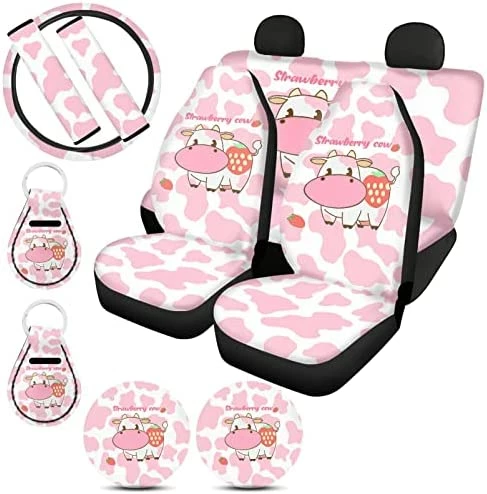 Hot Sale ???? Mushroom Seat Covers For Cars For ???? Women With Steering Wheel Cover,Moon Star Universal Auto Accessories Front Rear Back Seats Protectors,Seat Belt Pads,Cup Coaster,Keychains For Trucks SUV 0 Cow Stawberr ???? 11 Hot Sale ???? Mushroom Seat Covers For Cars For ???? Women With Steering Wheel Cover,Moon Star Universal Auto Accessories Front Rear Back Seats Protectors,Seat Belt Pads,Cup Coaster,Keychains For Trucks SUV 0 Cow Stawberr ???? - Image 9