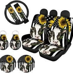 Flash Sale ???? Mushroom Car Seat Covers Full Set Split Bench Butterfly Leaves Floral Girly Print Front Back Seat Cover,Steering Wheel Cover,Seat Belt Cover,Cup Holder Coasters,Auto Keychains,Green Butterfly Mushroom Leaves Green ???? -Car Seat Covers shop 514OFC3jhsL. AC