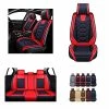 Best Sale ✨ Car Seat Covers Accessories Full Set Premium Nappa Leather Cushion Protector Universal Fit For Most Cars SUV Pick-up Truck, Automotive Vehicle Auto Interior Décor (OS-004 Red) Tan ???? -Car Seat Covers shop 514OsE4rLPL