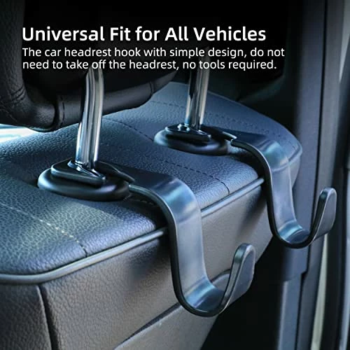 Discount ⌛ Car Seat Headrest Hook 4 Pack Hanger Storage Organizer Universal For ???? Handbag Purse ???? Coat Fit Universal Vehicle Car Black With Buckle ???? 5 Discount ⌛ Car Seat Headrest Hook 4 Pack Hanger Storage Organizer Universal For ???? Handbag Purse ???? Coat Fit Universal Vehicle Car Black With Buckle ???? - Image 3