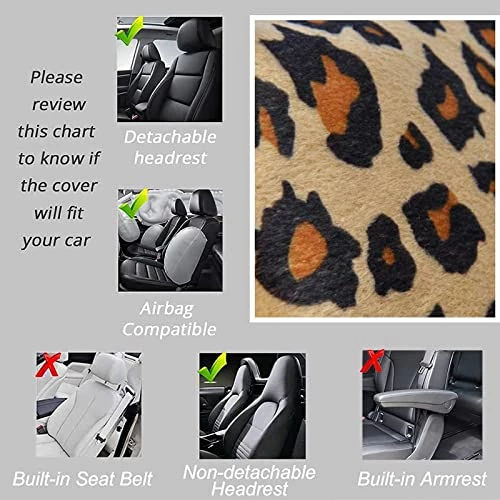 Hot Sale ???? Leopard Car Seat Covers Full Set With Steering Wheel Cover 2 Seat Belt Pads, Cheetah Print Seat Covers For Cars For ???? Women,Airbag Compatible,Universal Fits For Cars,SUV,Truck ???? 6 Hot Sale ???? Leopard Car Seat Covers Full Set With Steering Wheel Cover 2 Seat Belt Pads, Cheetah Print Seat Covers For Cars For ???? Women,Airbag Compatible,Universal Fits For Cars,SUV,Truck ???? - Image 4