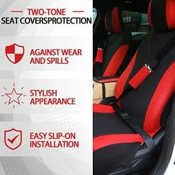Best Sale ???? Tallew 17 Pcs Black Red Bling Car Accessories Set For ???? Women Leather Steering Wheel Cover Seat Belt Shoulder Pad Armrest Cup Holders Covers Full Crystal Decor Automotive Interior ???? -Car Seat Covers shop 514gs3h824L