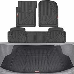 Promo ✔️ FlexTough Advanced Black Rubber Car Floor Mats With Cargo Liner Full Set - Front & Rear Combo Trim To Fit Floor Mats For Cars Truck Van SUV, All Weather Automotive Floor Liners ⭐ -Car Seat Covers shop 514jmP09sZL. AC