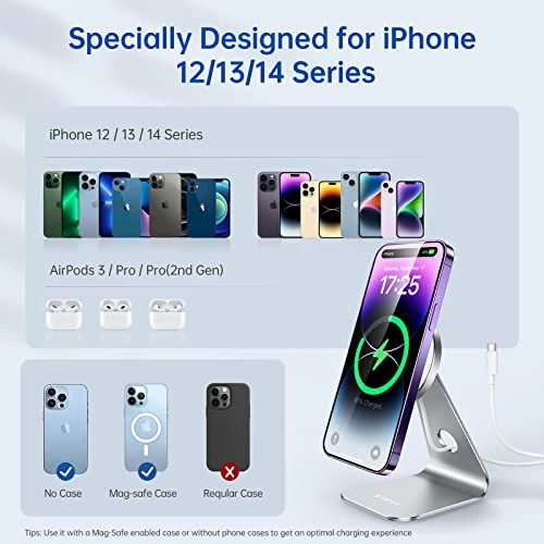 Deals ???? Magnetic Wireless Charger, Fast Wireless Charging Stand Compatible Magsafe For Apple IPhone 12/13/14 Series, 12 13 14 Pro Max 12 13 14 Pro 14 Plus, AirPods 3/Pro, (Power Supply Not Included) ❤️ 3 Deals ???? Magnetic Wireless Charger, Fast Wireless Charging Stand Compatible Magsafe For Apple IPhone 12/13/14 Series, 12 13 14 Pro Max 12 13 14 Pro 14 Plus, AirPods 3/Pro, (Power Supply Not Included) ❤️