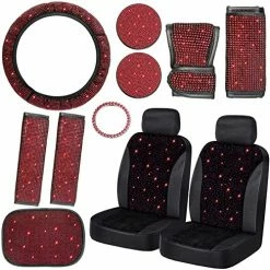 Promo ⌛ Frienda 13 Pack Bling Car Seat Covers Set Car Diamond Accessories Rhinestone Crystal Steering Wheel Cover, Bling Velvet Breathable Seat Cover, Glitter Center Console Pad Universal Car Interior White ???? 20 Promo ⌛ Frienda 13 Pack Bling Car Seat Covers Set Car Diamond Accessories Rhinestone Crystal Steering Wheel Cover, Bling Velvet Breathable Seat Cover, Glitter Center Console Pad Universal Car Interior White ???? -Car Seat Covers shop 515OXaLUzYL. AC