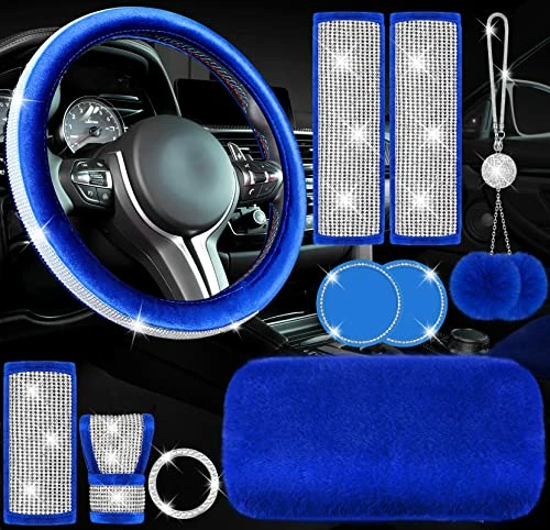 Brand new ???? 10 Pieces Bling Car Accessories Set Steering Wheel Cover Seat Belt Pads Center Console Pad Car Cup Ring Sticker Handbrake Cover Shift Gear Cover Mirror Hanging Accessories For Car Decor ???? 3 Brand new ???? 10 Pieces Bling Car Accessories Set Steering Wheel Cover Seat Belt Pads Center Console Pad Car Cup Ring Sticker Handbrake Cover Shift Gear Cover Mirror Hanging Accessories For Car Decor ????