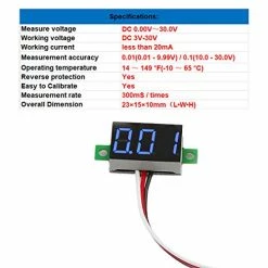 Buy ???? Pack Of 5 Three-Wire Calibratable DC 0~30V Blue Digital Mini Voltmeter Gauge Tester Mount Car Motorcycle Battery Monitor Volt Voltage Meter 0.36" Blue LED Display Panel ???? -Car Seat Covers shop 516MP5v5dYL