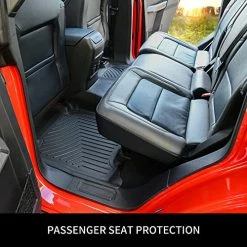 Outlet ???? DRO Floor Mats Compatible For 2013-2018 Dodge Ram 1500/2500/3500 Crew Cab, 2019-2023 Dodge Ram 1500 Classic Crew Cab, Unique Black TPE All-Weather Guard Includes 1st And 2nd Row: Full Set Liners ???? -Car Seat Covers shop 516aAgoSsLL