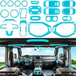 Discount ???? 23PCS Full Set Interior Decoration Trim Kit For Jeep Wrangler JL JLU Gladiator JT 2018-2022 Steering Wheel Door Handle Air Conditioning Vent Cup Holder Reading Light Headlight Switch Gear Cover (Blue) ???? 25 Discount ???? 23PCS Full Set Interior Decoration Trim Kit For Jeep Wrangler JL JLU Gladiator JT 2018-2022 Steering Wheel Door Handle Air Conditioning Vent Cup Holder Reading Light Headlight Switch Gear Cover (Blue) ???? -Car Seat Covers shop 516fEmrDEnL. AC
