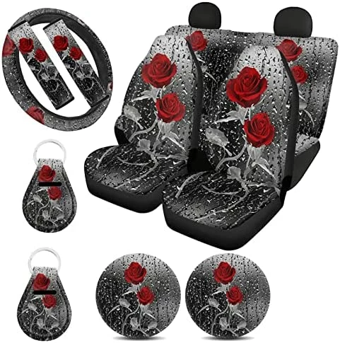 Hot Sale ???? Mushroom Seat Covers For Cars For ???? Women With Steering Wheel Cover,Moon Star Universal Auto Accessories Front Rear Back Seats Protectors,Seat Belt Pads,Cup Coaster,Keychains For Trucks SUV 0 Cow Stawberr ???? 14 Hot Sale ???? Mushroom Seat Covers For Cars For ???? Women With Steering Wheel Cover,Moon Star Universal Auto Accessories Front Rear Back Seats Protectors,Seat Belt Pads,Cup Coaster,Keychains For Trucks SUV 0 Cow Stawberr ???? - Image 12