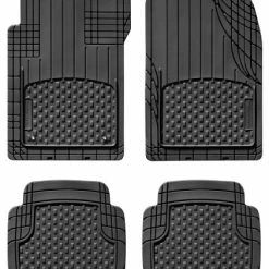 Top 10 ???? Universal Trim To Fit All Weather Floor Mats For Car, SUV, Automotive Vehicle - 4-Piece Set Black ????