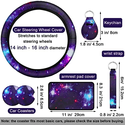 Hot Sale ⭐ 15 Pieces Galaxy Car Seat Cover Steering Wheel Cover Universal Star Space Galaxy Car Accessories Separate Headrest Cover Seat Belt Pads Fit For Auto Truck Van SUV ???? 8 Hot Sale ⭐ 15 Pieces Galaxy Car Seat Cover Steering Wheel Cover Universal Star Space Galaxy Car Accessories Separate Headrest Cover Seat Belt Pads Fit For Auto Truck Van SUV ???? - Image 6