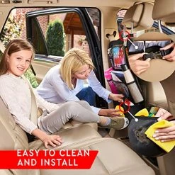 Flash Sale ✨ Backseat Car Organizer, Kick Mats Back Seat Protector With Touch Screen Tablet Holder, Car Back Seat Organizer For Kids, Car Travel Accessories, Kick Mat With 9 Storage Pockets 2 Pack Gray (2pack) ❤️ -Car Seat Covers shop 518bJD8tvdL