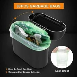 Best reviews of ???? Car Trash Can Bin With Lid And 60pcs Trash Bags Small Car Garbage Can Leakproof Mini Car Accessories Trash Bin Car Dustbin Organizer Container For Car Office Home Black,2pcs ???? -Car Seat Covers shop 518hedNsEOL