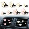 Best Sale ???? 8 Pcs Daisy Flower Air Vent Clip Car Air Freshener Clip Air Conditioning Outlet Clips With Fragrance Cotton Pads For Car Air Vent Interior Decoration Accessories - White&Pink ???? -Car Seat Covers shop 518oCJvsPaL