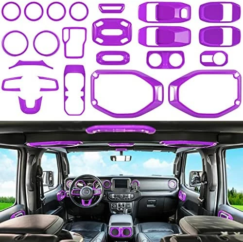 Discount ???? 23PCS Full Set Interior Decoration Trim Kit For Jeep Wrangler JL JLU Gladiator JT 2018-2022 Steering Wheel Door Handle Air Conditioning Vent Cup Holder Reading Light Headlight Switch Gear Cover (Blue) ???? 11 Discount ???? 23PCS Full Set Interior Decoration Trim Kit For Jeep Wrangler JL JLU Gladiator JT 2018-2022 Steering Wheel Door Handle Air Conditioning Vent Cup Holder Reading Light Headlight Switch Gear Cover (Blue) ???? - Image 9