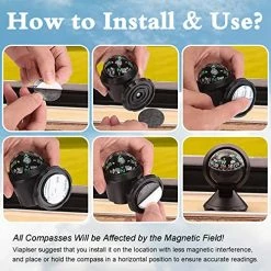 Outlet ???? Car Compass Dashboard Mounted Automotive Interior Accessories Gifts For ???? Women Men Adjustable Navigation Guide Ball Portable Direction Pointing Black ???? -Car Seat Covers shop 5190HVQ0yfL