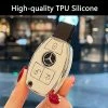 Best deal ✔️ HSGSIS For Mercedes Key Fob Cover, 3 Buttons TPU Key Fob Protector With Key Chain, Compatible With Mercedes Benz A B C E G K R S Class AMG ✨ -Car Seat Covers shop 5190hmCPlAL