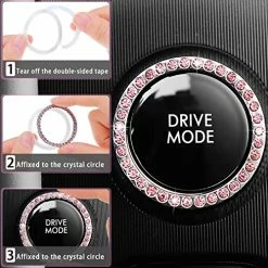 Hot Sale ???? 10 Pcs Leather Steering Wheel Cover For ???? Women Cute Car Accessories Set With Seat Belt Shoulder Pads Seatbelt Covers Cup Holders Bling Start Button Ring Sticker Air Vent Clip Car Accessories(Pink) ???? -Car Seat Covers shop 519QknmUGRL