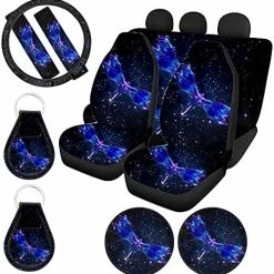 Flash Sale ???? Mushroom Car Seat Covers Full Set Split Bench Butterfly Leaves Floral Girly Print Front Back Seat Cover,Steering Wheel Cover,Seat Belt Cover,Cup Holder Coasters,Auto Keychains,Green Butterfly Mushroom Leaves Green ???? -Car Seat Covers shop 519wNjXNfgS. AC