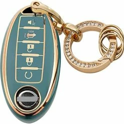 Cheapest ???? For Nissan Key Fob Cover 5Buttons TPU Protection Car Key Case Shell With Fashion Gold Bling Keychain Compatible With Nissan Altima Maxima Murano Rogue Sentra 370z Pathfinder White Black 4 Buttons ⭐ -Car Seat Covers shop 51AINXkfzgL. AC