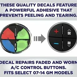 Coupon ???? (2 Pack) AC Dash Button Repair Kit - Best For Fixing Ruined Faded A/C Control Buttons - Decal Replacement Fits Select 07-14 GM Vehicles - Made In US ???? -Car Seat Covers shop 51AXxVQj1FL