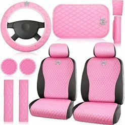 New ???? Tallew Pink Car Accessories Set Car Seat Covers Full Set Steering Wheel Cover Headrest Cover Center Console Pad Cup Cup Holders Seat Belt Pads Gear Cover For ???? Women Girl Car Interior Decor (Front Set) ???? 18 New ???? Tallew Pink Car Accessories Set Car Seat Covers Full Set Steering Wheel Cover Headrest Cover Center Console Pad Cup Cup Holders Seat Belt Pads Gear Cover For ???? Women Girl Car Interior Decor (Front Set) ???? -Car Seat Covers shop 51AaQvW7XsL. AC